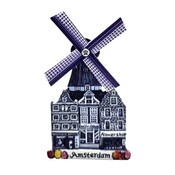 Typisch Hollands Magnet Windmühle - Polyprint - Holland - Amsterdam (Delfter Blau)