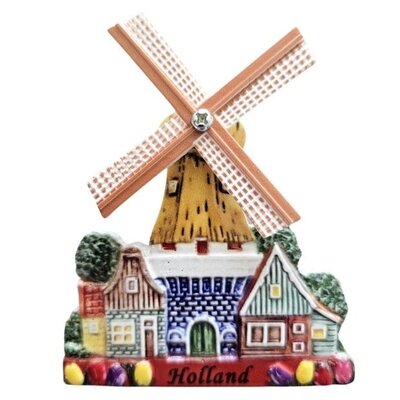 Typisch Hollands Magneet dorpsmolen - Polyprint - Holland