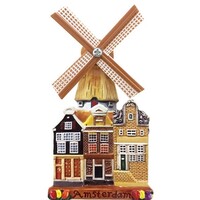 Typisch Hollands Magneet Molen - Polyprint  - Amsterdam