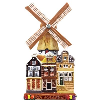 Typisch Hollands Magneet Molen - Polyprint  - Amsterdam