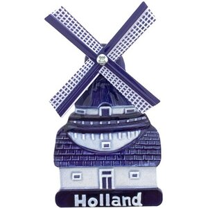 Matix Magneet Stellingmolen - Polyprint - Holland - ( Delfts blauw)