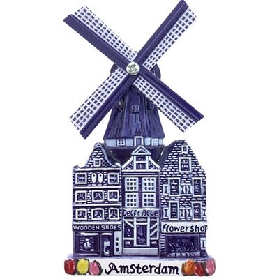 Typisch Hollands Magnet Windmühle - Polyprint - Holland - Amsterdam (Delfter Blau)