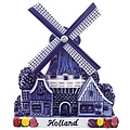 Matix Magneet dorpsmolen - Polyprint - Holland - ( Delfts blauw)