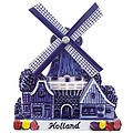 Typisch Hollands Magneet dorpsmolen - Polyprint - Holland - ( Delfts blauw)