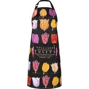 Memoriez Luxe Keukenschort - Zwart met Tulpendecoratie