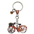 Typisch Hollands Keychain Amsterdam - orange bicycle with charm (rhinestone)