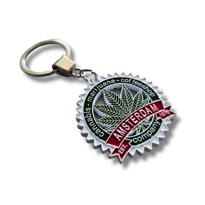 Typisch Hollands Keychain Cannabis leaf - Amsterdam