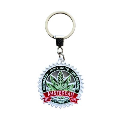 Typisch Hollands Keychain Cannabis leaf - Amsterdam