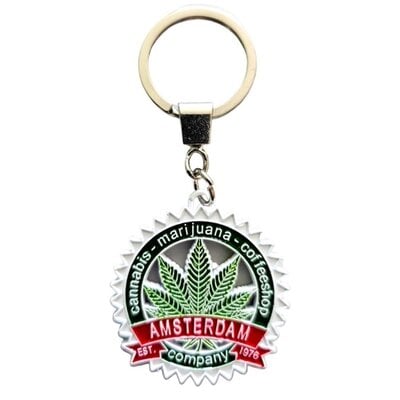 Typisch Hollands Keychain Cannabis leaf - Amsterdam