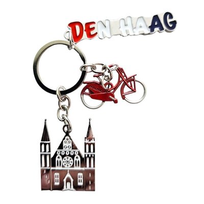Typisch Hollands Schlüsselanhänger Fahrrad - Den Haag - Rot - Copy