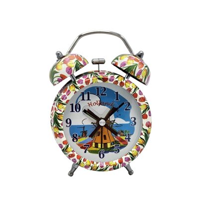 Typisch Hollands Alarm clock Holland - with windmill (hands) and tulip decoration