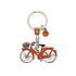 Typisch Hollands Sleutelhanger Amsterdam - oranje fiets  met bedel (strassteentje)