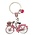 Typisch Hollands Keychain Amsterdam - pink bicycle with charm (rhinestone)