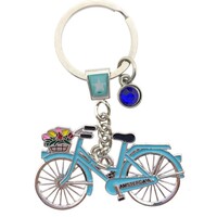 Matix Keychain Amsterdam - blue bicycle with charm (rhinestone)