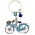 Typisch Hollands Keychain Amsterdam - blue bicycle with charm (rhinestone)