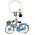 Typisch Hollands Sleutelhanger Amsterdam - blauwe fiets  met bedel (strassteentje)