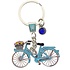 Typisch Hollands Schlüsselanhänger Amsterdam - blaues Fahrrad mit Anhänger (Strass)