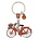 Typisch Hollands Amsterdam keychain - orange bicycle with charm (rhinestone)