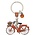 Typisch Hollands Keychain Amsterdam - orange bicycle with charm (rhinestone)