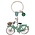 Typisch Hollands Schlüsselanhänger Holland grünes Fahrrad mit Anhänger (Strass)