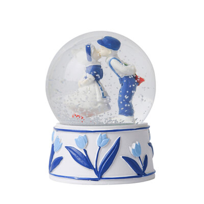 Heinen Delfts blauw  Schneekugel: Küssendes Paar aus Holland – Delfter Blau