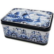 Typisch Hollands Tin of gingerbread rectangle Delft blue