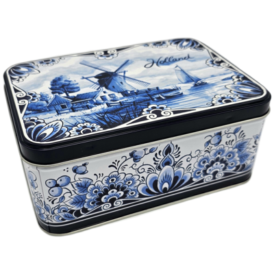 Typisch Hollands Tin speculaas rectangular Delft blue