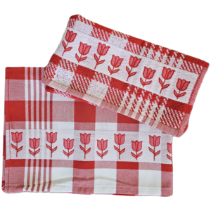 TTD Gifts Küchentextilpaket Rot-Weiße Tulpen