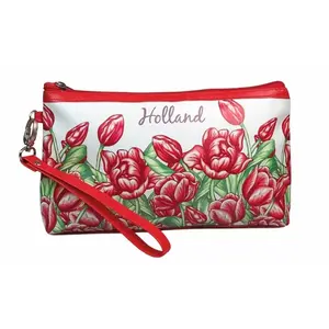 TTD Gifts Toiletry bag - Red - tulip motif