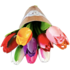 TTD Gifts Wooden tulips (20cm) in a mixed bouquet. - Colorful colors