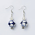 Heinen Delfts blauw Earrings Delft blue flower and silver crown