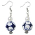 Heinen Delfts blauw Earrings Delft blue flower and silver crown