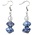 Heinen Delfts blauw Delft Blue Earrings - Flat Beads and White Pearl