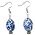 Heinen Delfts blauw Delfter Blau Ohrringe – Blumenmotiv und silberfarbene Kappe
