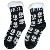 Holland sokken Fleece Comfort Socks - Holland Tulips -Black-White