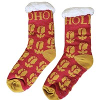 Holland sokken Fleece Comfort Socks - Holland tulips Red-Ochre