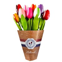 Typisch Hollands Houten Tulpen (20cm)in MIX boeket.  - Bonte kleuren