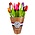 TTD Gifts Wooden tulips (20cm) in a mixed bouquet. - Colorful colors