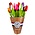 Typisch Hollands Houten Tulpen (20cm)in MIX boeket.  - Bonte kleuren