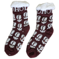 TTD Gifts Fleece-Komfortsocken – Holland-Tulpen – Bordeaux