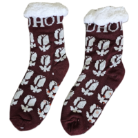 TTD Gifts Fleece Comfortsokken - Holland tulpen - Bordeaux
