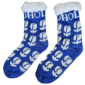 TTD Gifts Fleece Comfort Socks - Holland tulips - Blue-White