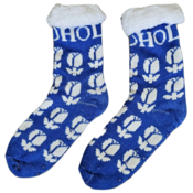 TTD Gifts Fleece Comfortsokken - Holland tulpen - Blauw-Wit