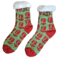 TTD Gifts Fleece Comfortsokken - Holland tulpen - Groen rood