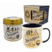 Typisch Hollands Rotterdam - Kinderdijk gift set Mug and Tin stroopwafels