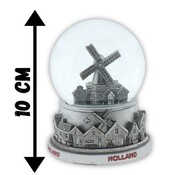 Typisch Hollands Wasserkugel Dorfszene Holland 10 cm Silber