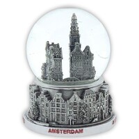 Typisch Hollands Wasserkugel Stadtszene Amsterdam 10cm Silber