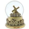 Typisch Hollands Wasserkugel Dorfszene Holland 7cm gold