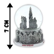 Typisch Hollands Waterbol stadstafereel Amsterdam 7cm zilver