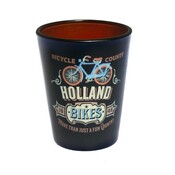 Matix Shot glass Holland vintage bicycle blue